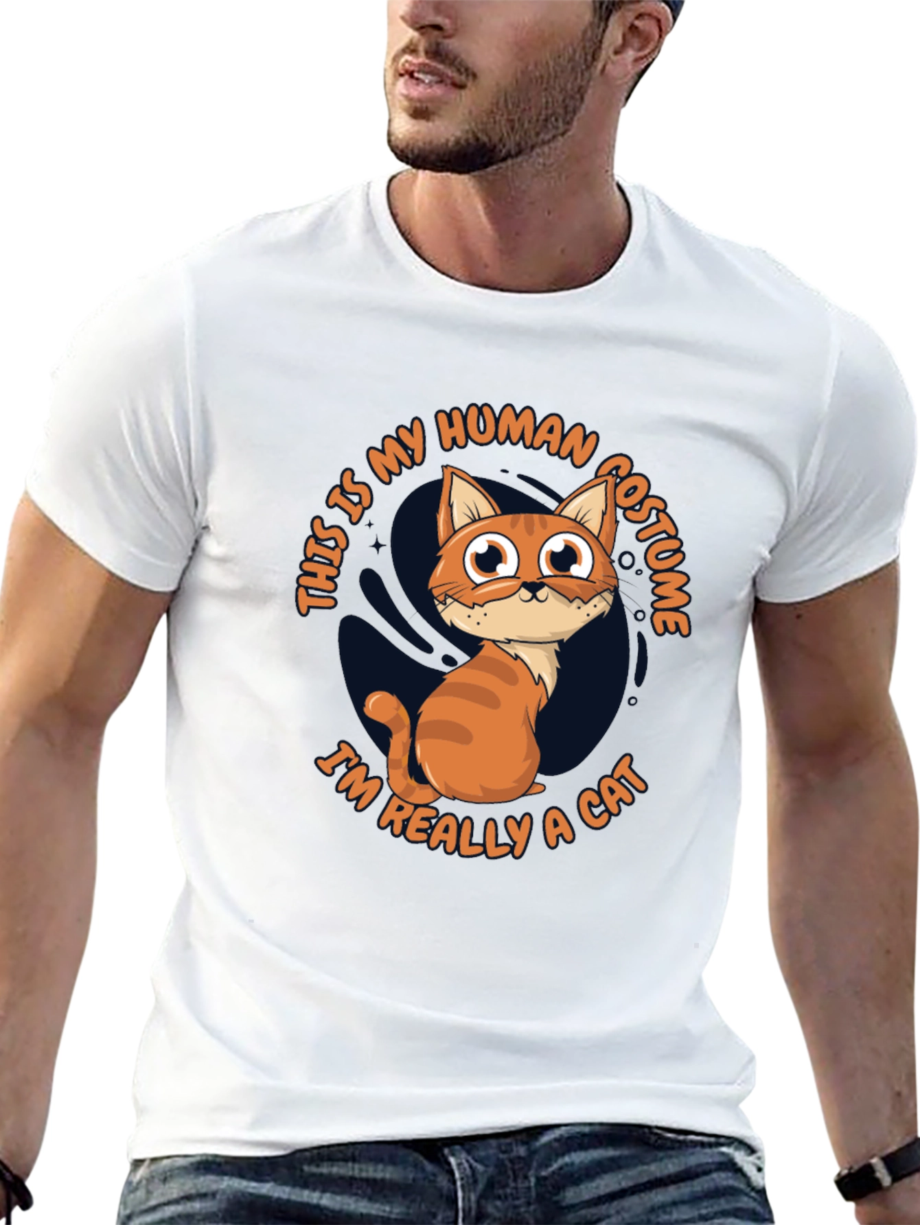 Funny Cat Human Costume T-Shirt