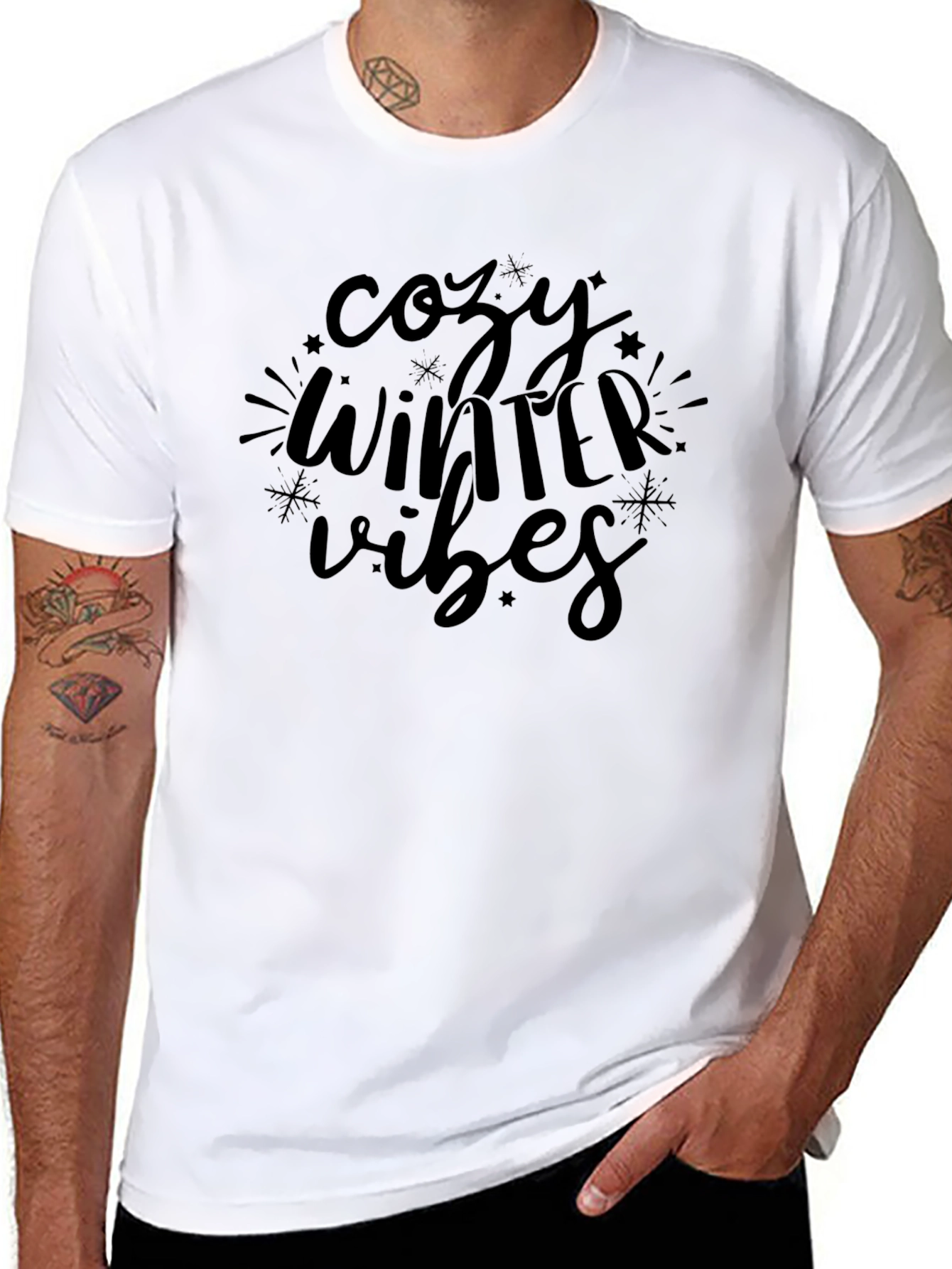Cozy Winter Vibes Black Graphic Tee