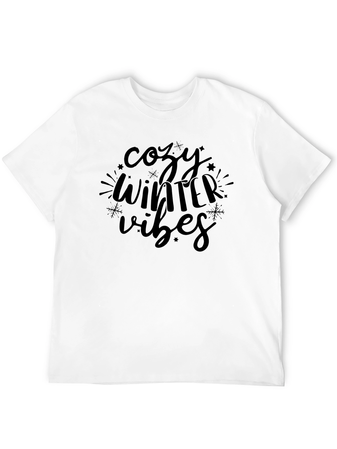 Cozy Winter Vibes Black Graphic Tee