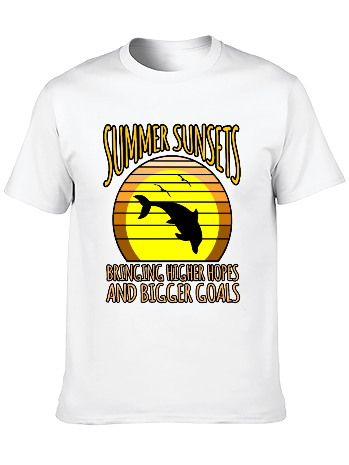 Summer Sunset Dolphin Graphic Tee