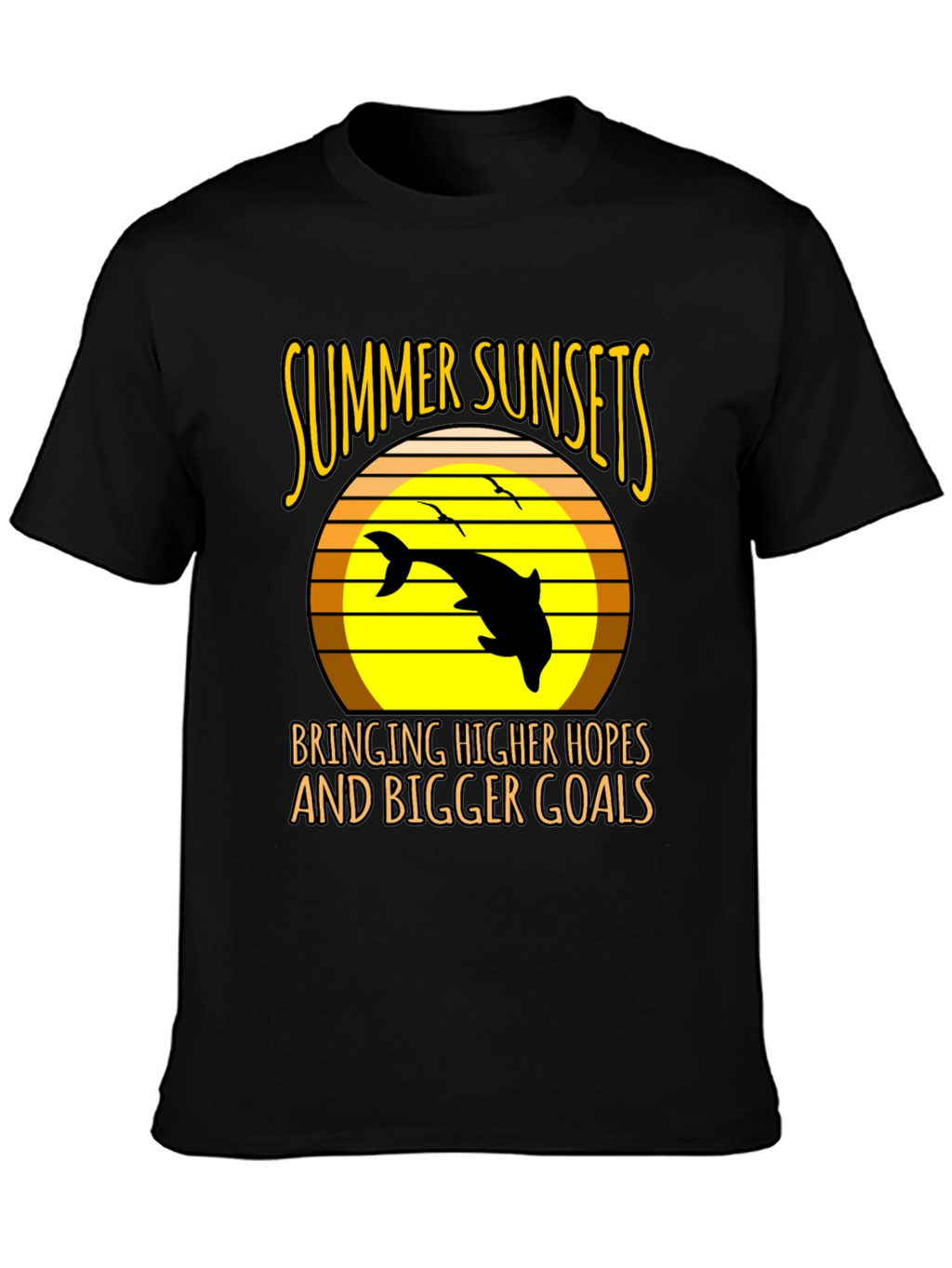 Summer Sunset Dolphin Graphic Tee
