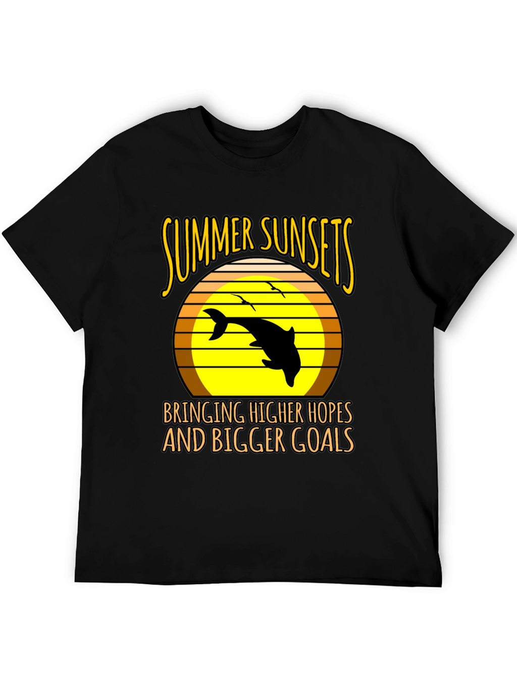 Summer Sunset Dolphin Graphic Tee