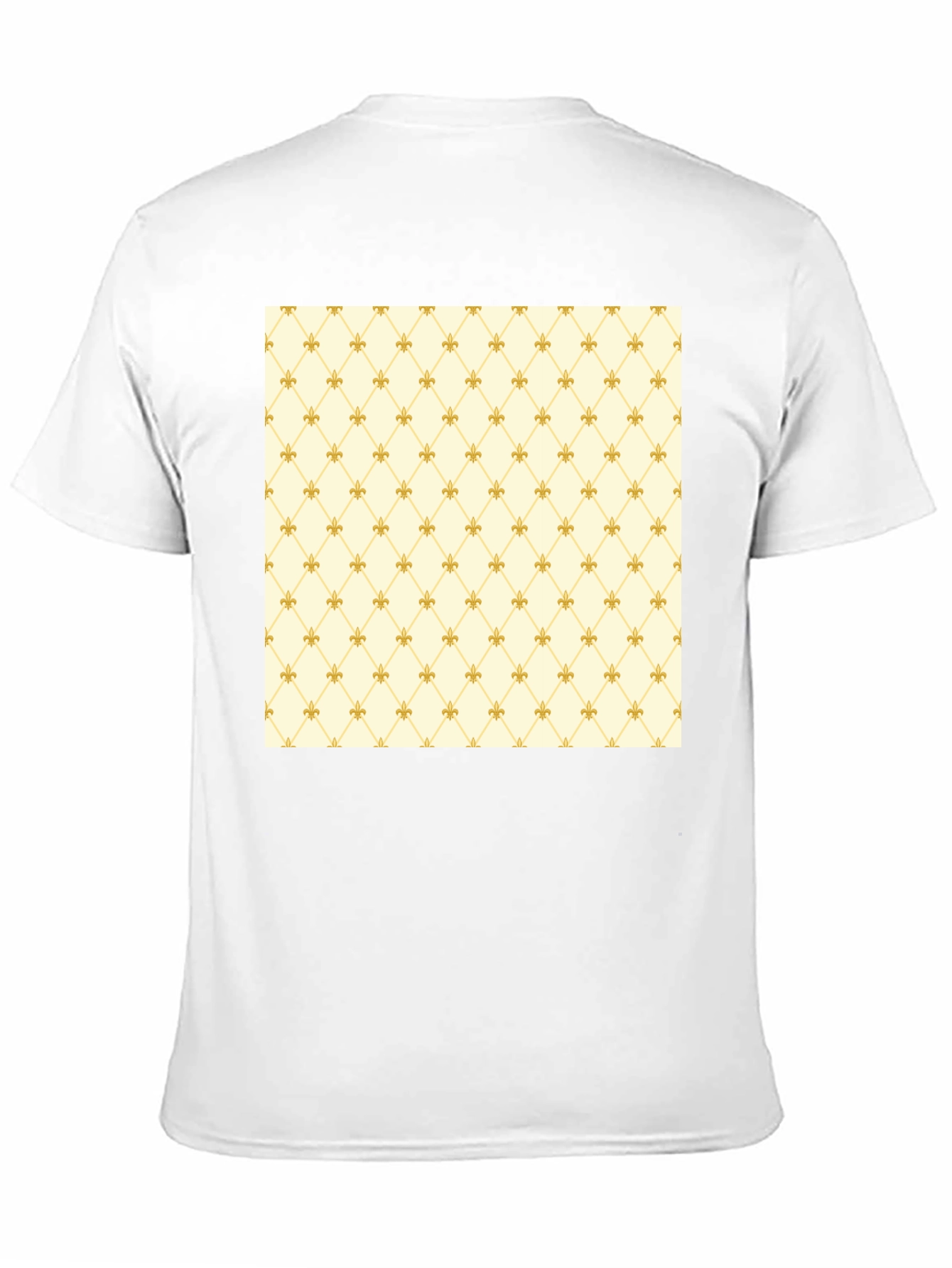 Fleur-de-Lis Pattern Black Crew Neck T-Shirt