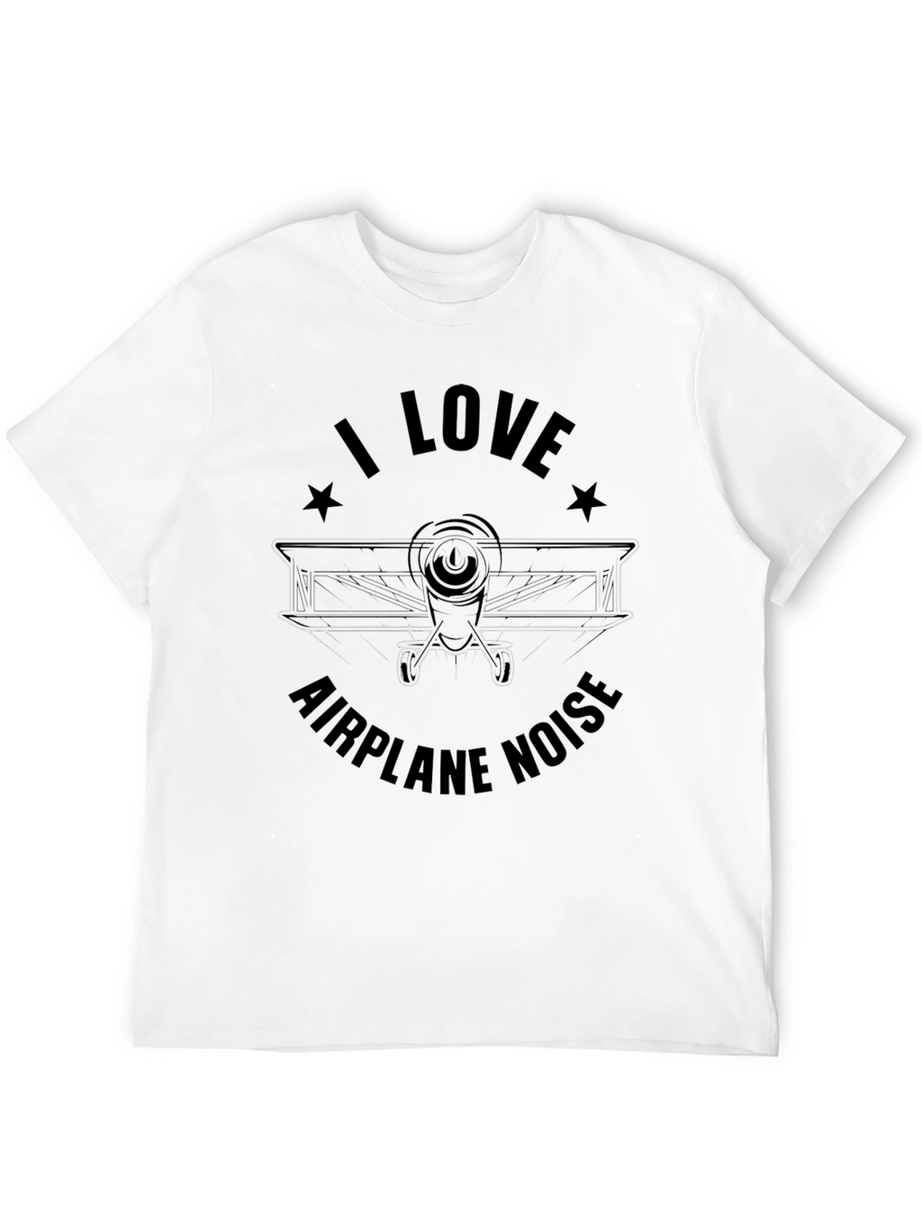 I Love Airplane Noise T-Shirt - Black
