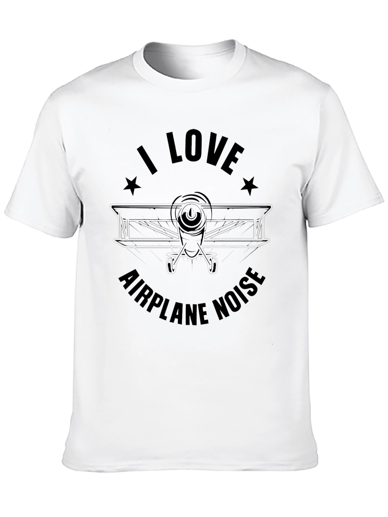 I Love Airplane Noise T-Shirt - Black