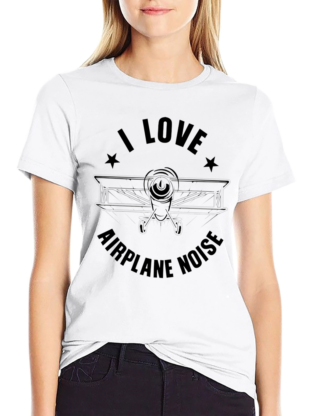 I Love Airplane Noise T-Shirt - Black
