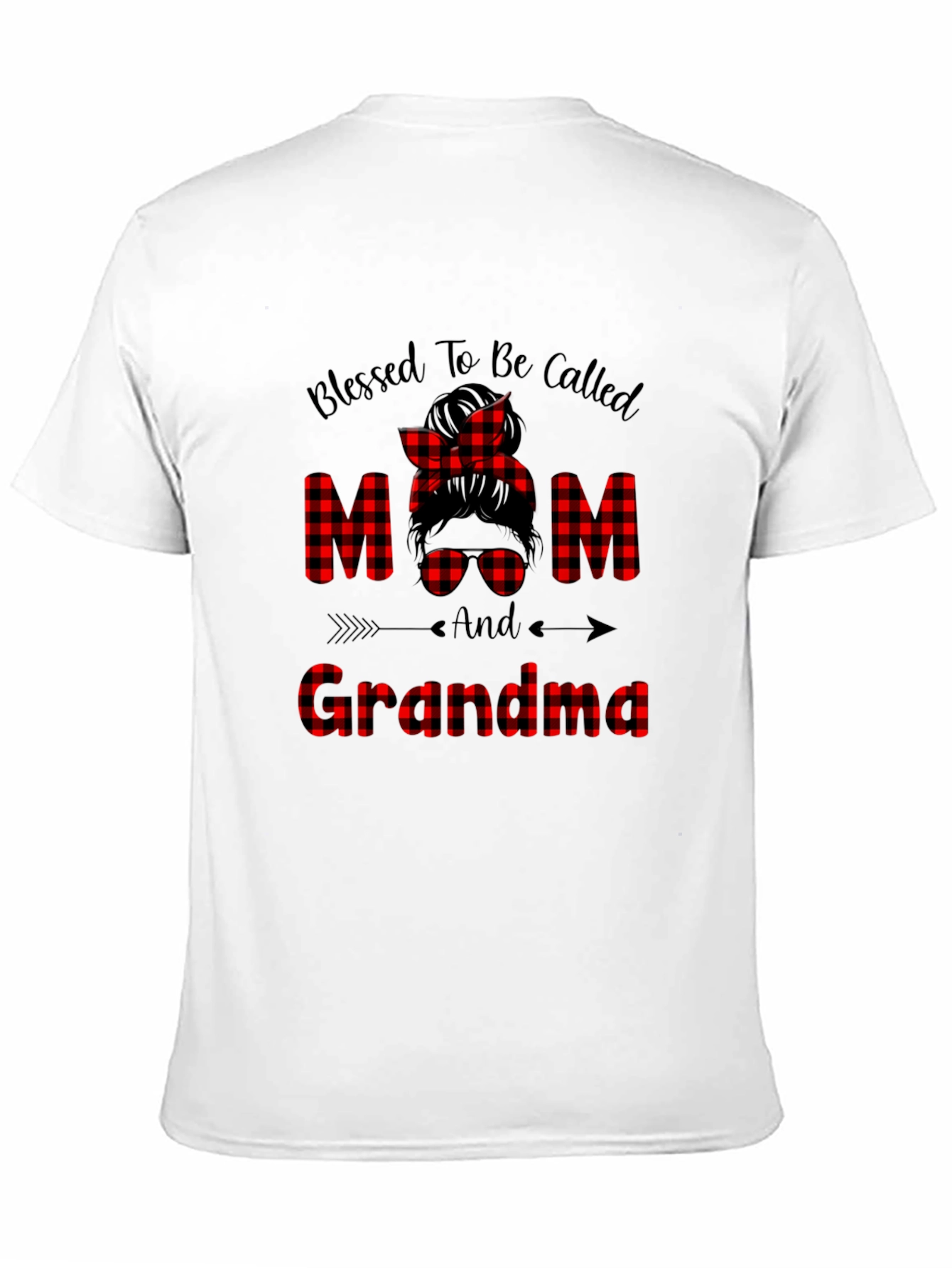 Blessed Mom & Grandma Buffalo Plaid Graphic Tee