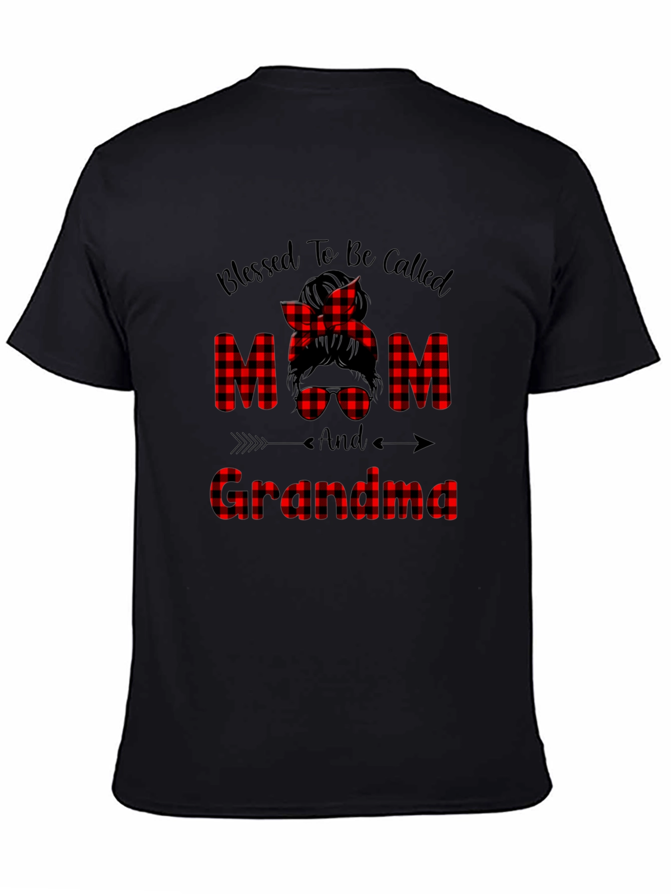 Blessed Mom & Grandma Buffalo Plaid Graphic Tee
