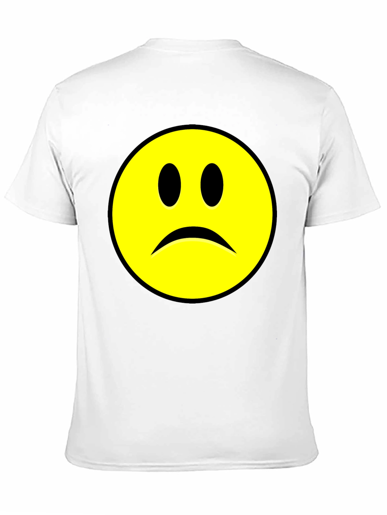 Sad Face Graphic T-Shirt - Black