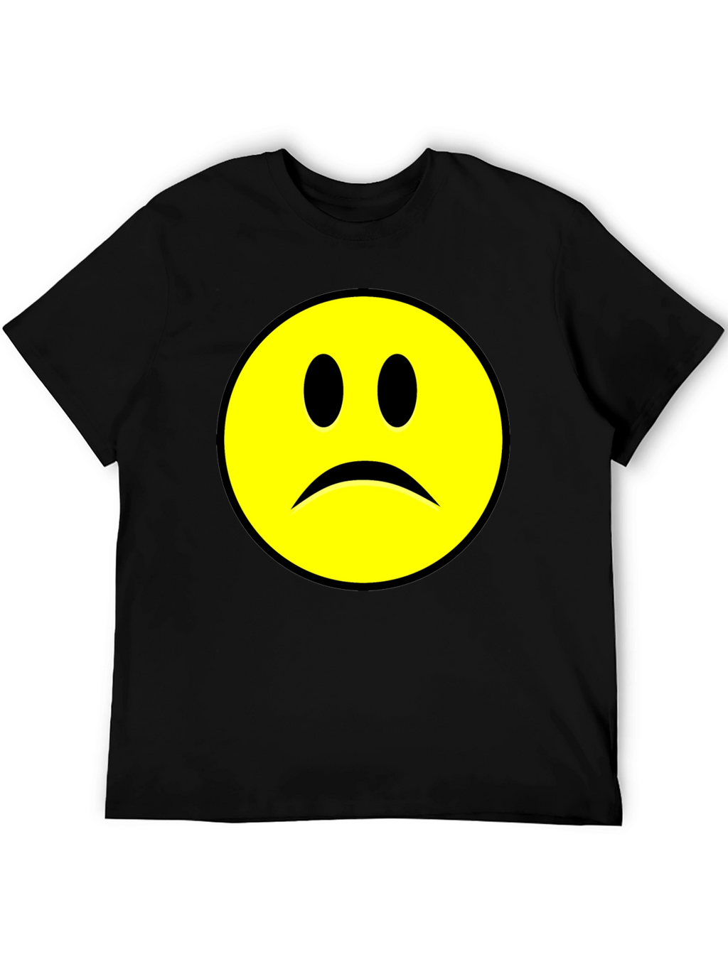 Sad Face Graphic T-Shirt - Black