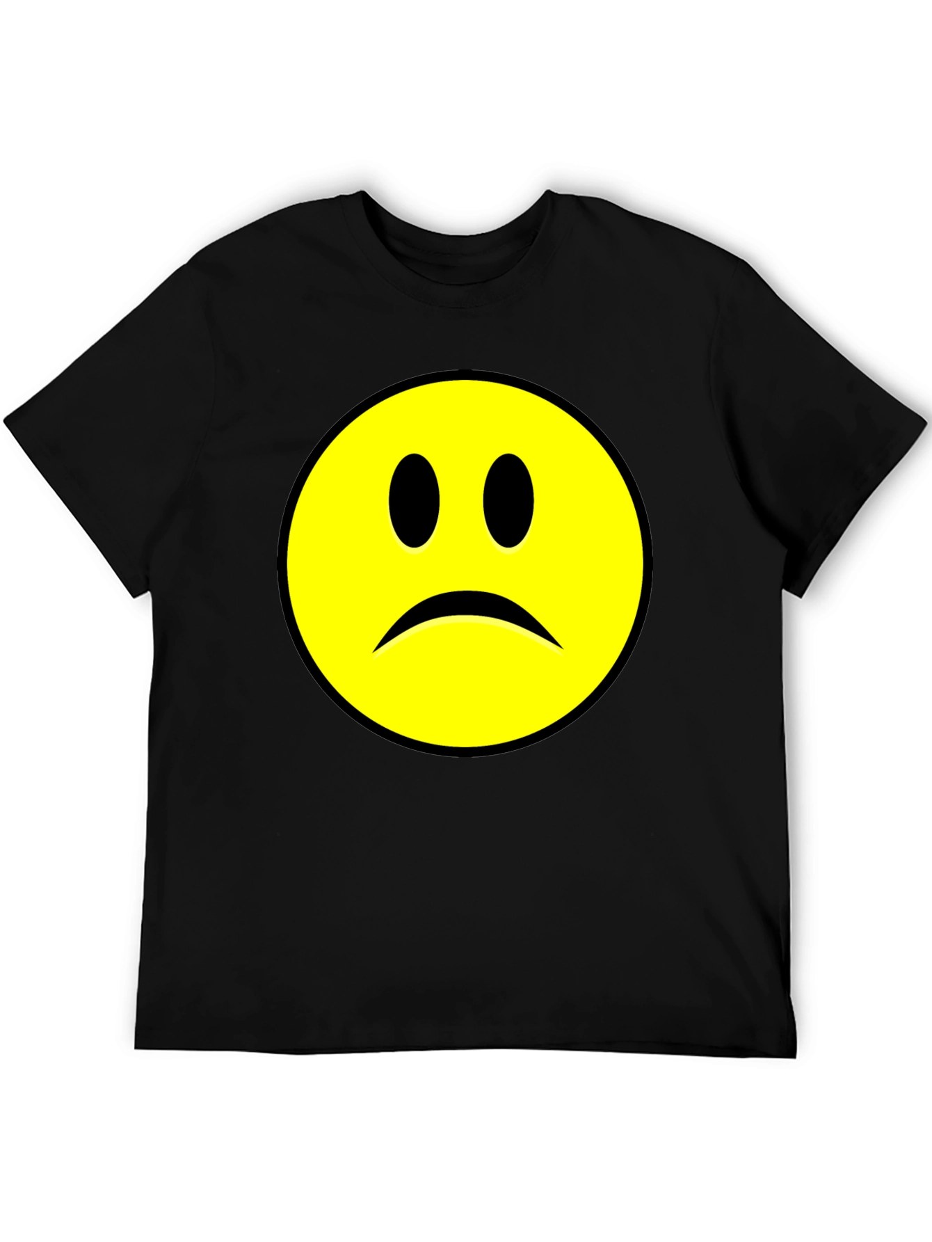 Sad Face Graphic T-Shirt - Black