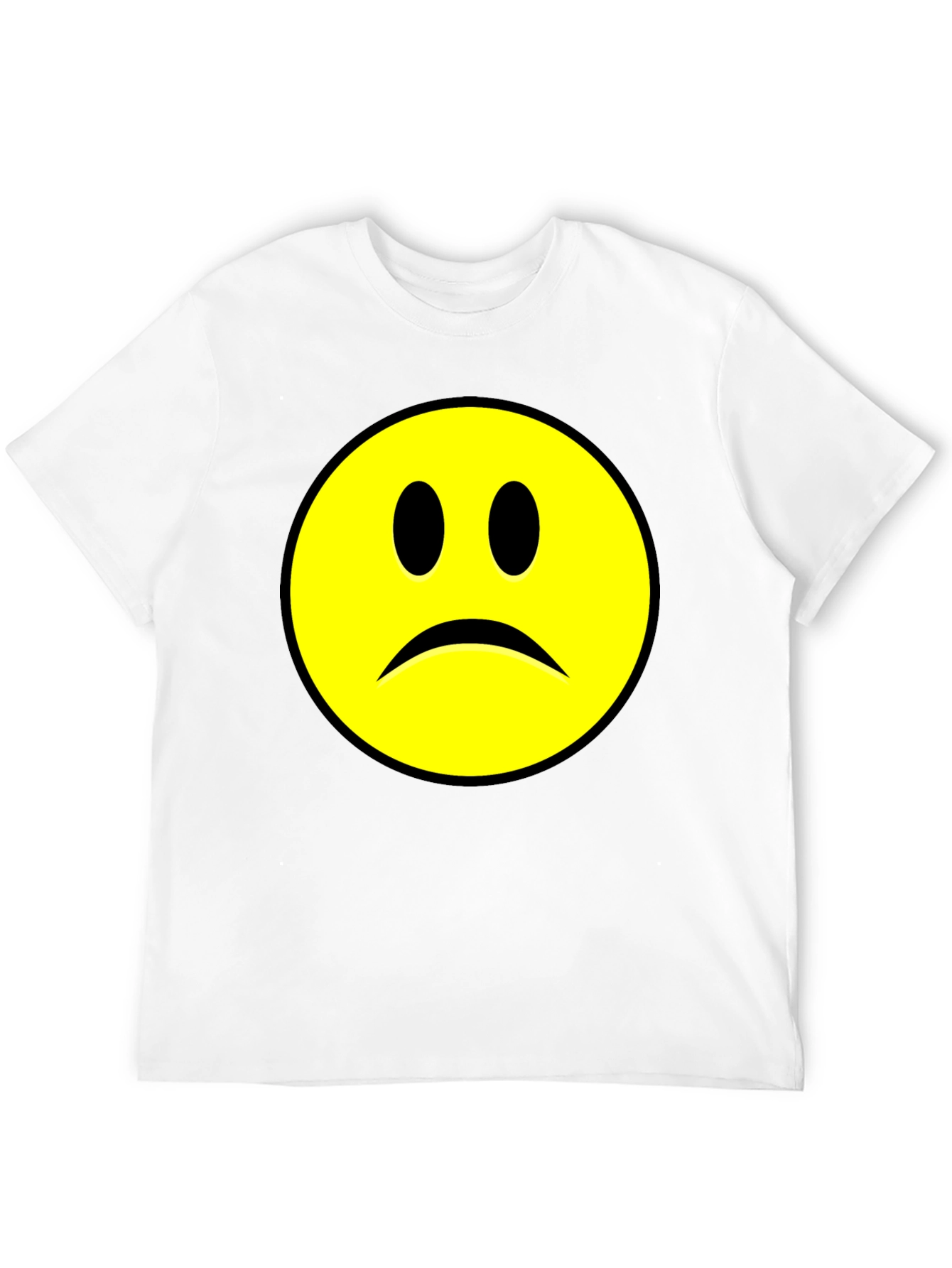 Sad Face Graphic T-Shirt - Black