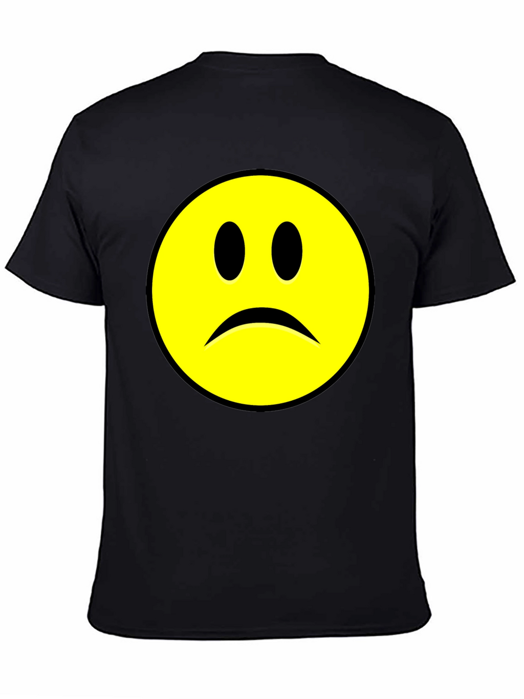 Sad Face Graphic T-Shirt - Black