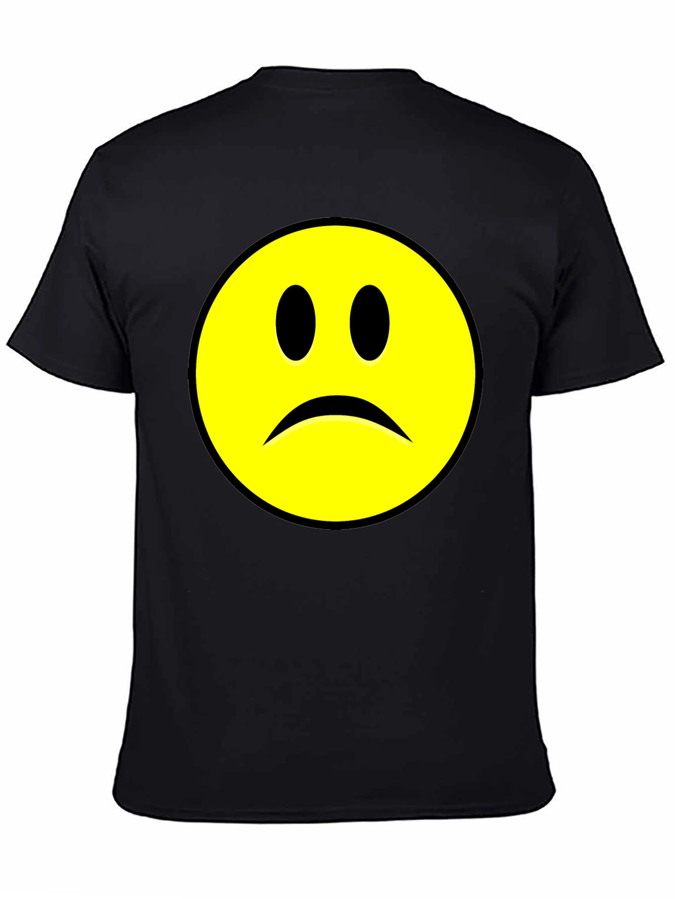 Sad Face Graphic T-Shirt - Black