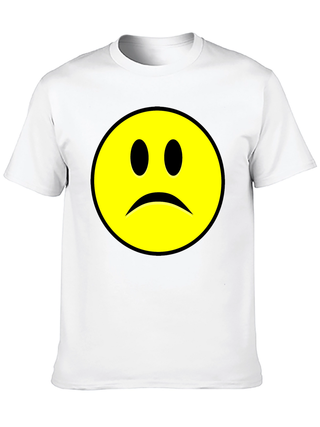 Sad Face Graphic T-Shirt - Black