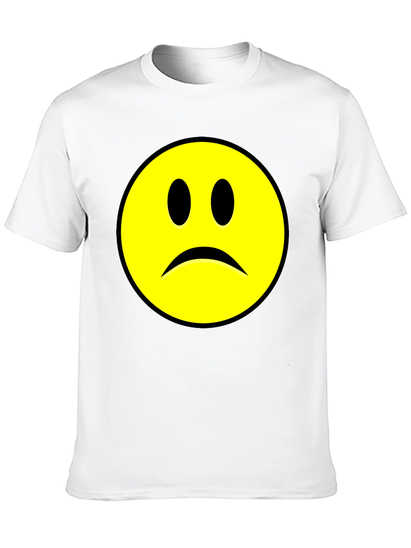 Sad Face Graphic T-Shirt - Black