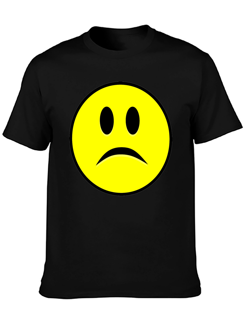 Sad Face Graphic T-Shirt - Black