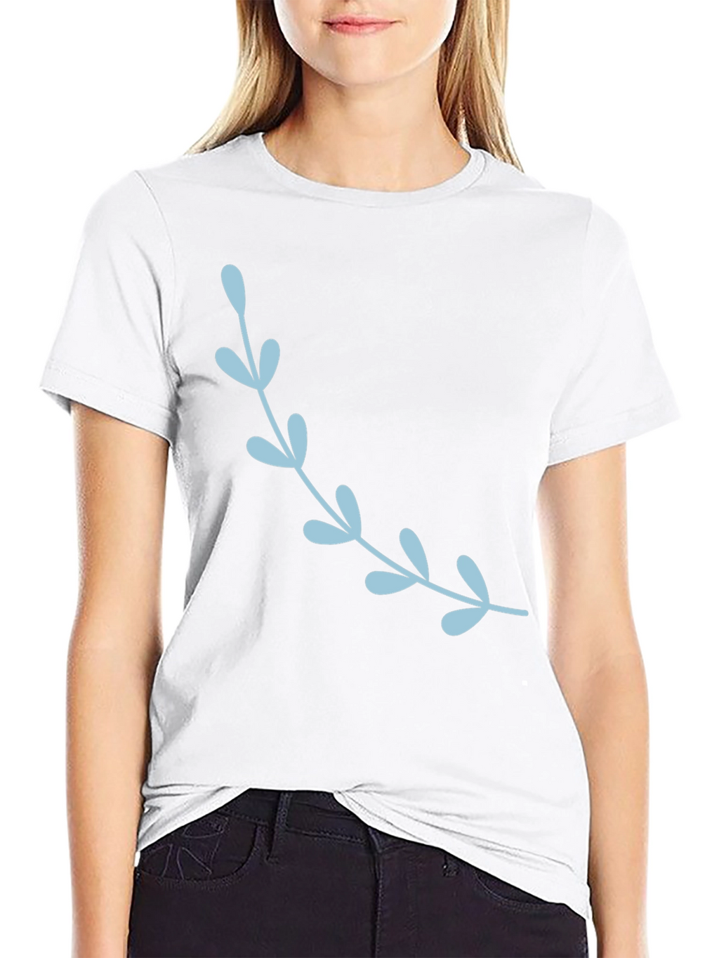 Stylish Black T-Shirt with Floral Accent