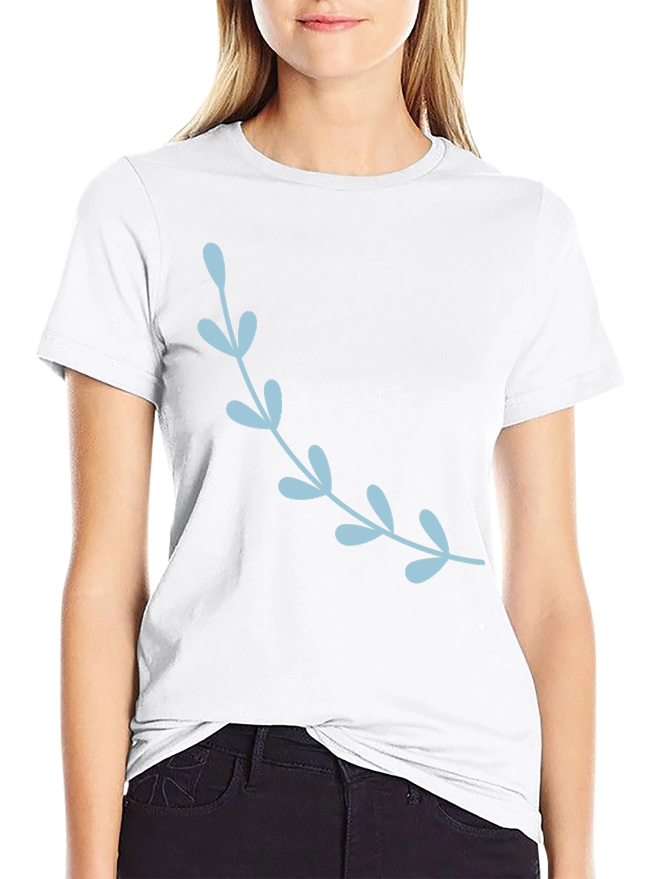 Stylish Black T-Shirt with Floral Accent