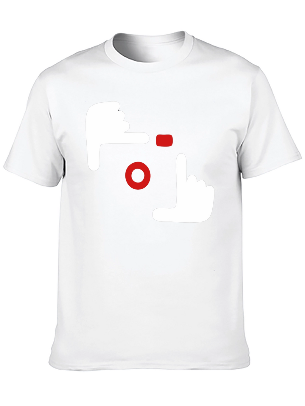 Camera Hands Gesture Graphic Tee - Black Cotton Casual