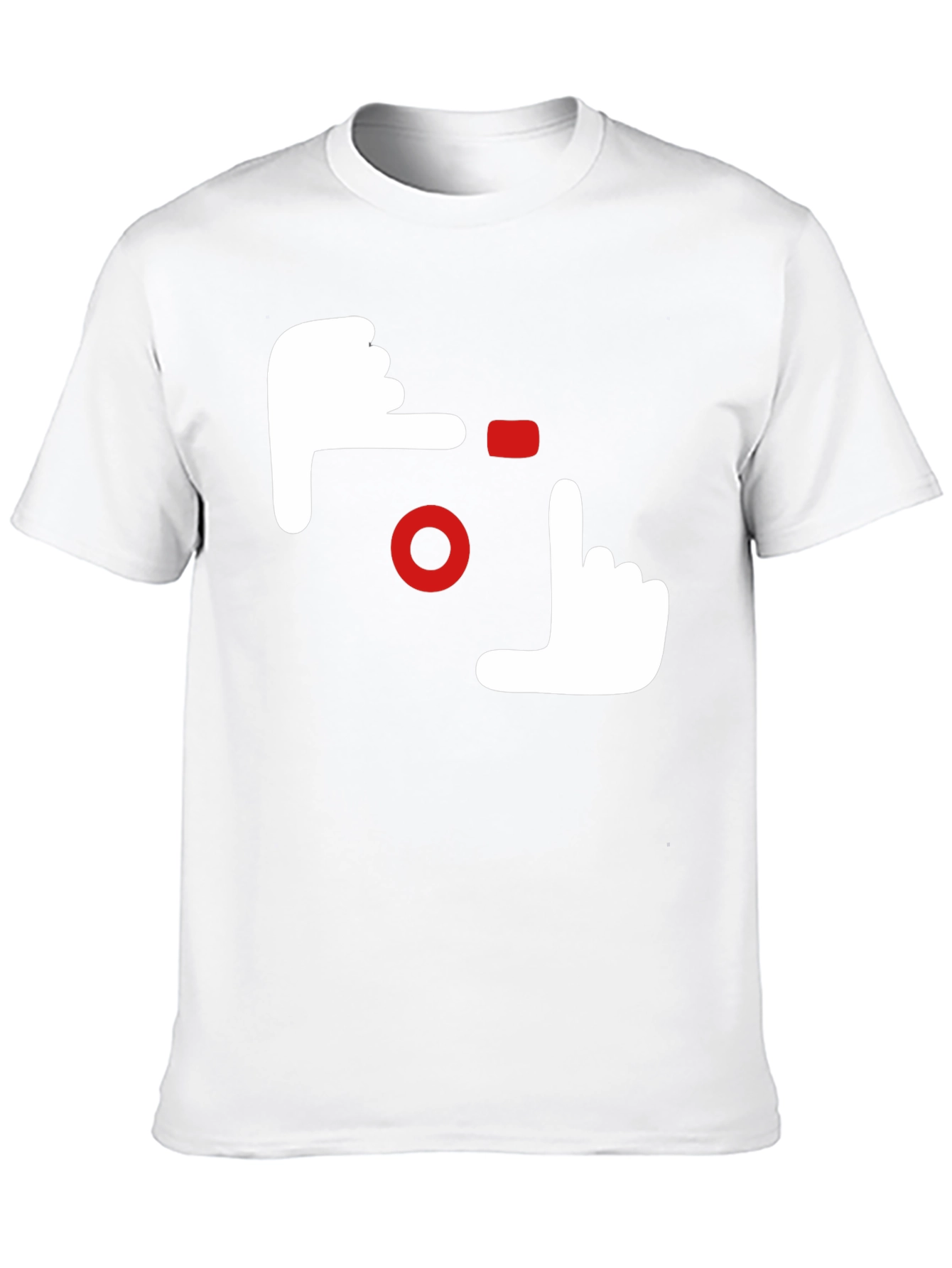 Camera Hands Gesture Graphic Tee - Black Cotton Casual