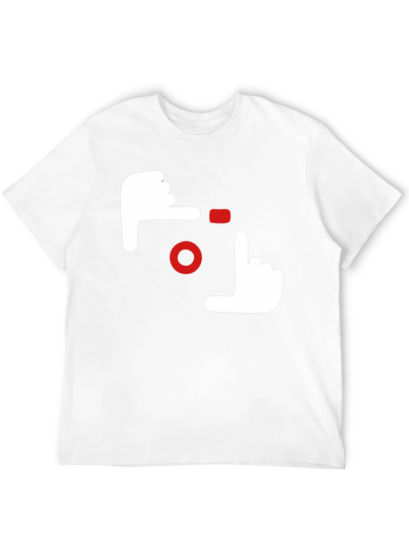 Camera Hands Gesture Graphic Tee - Black Cotton Casual