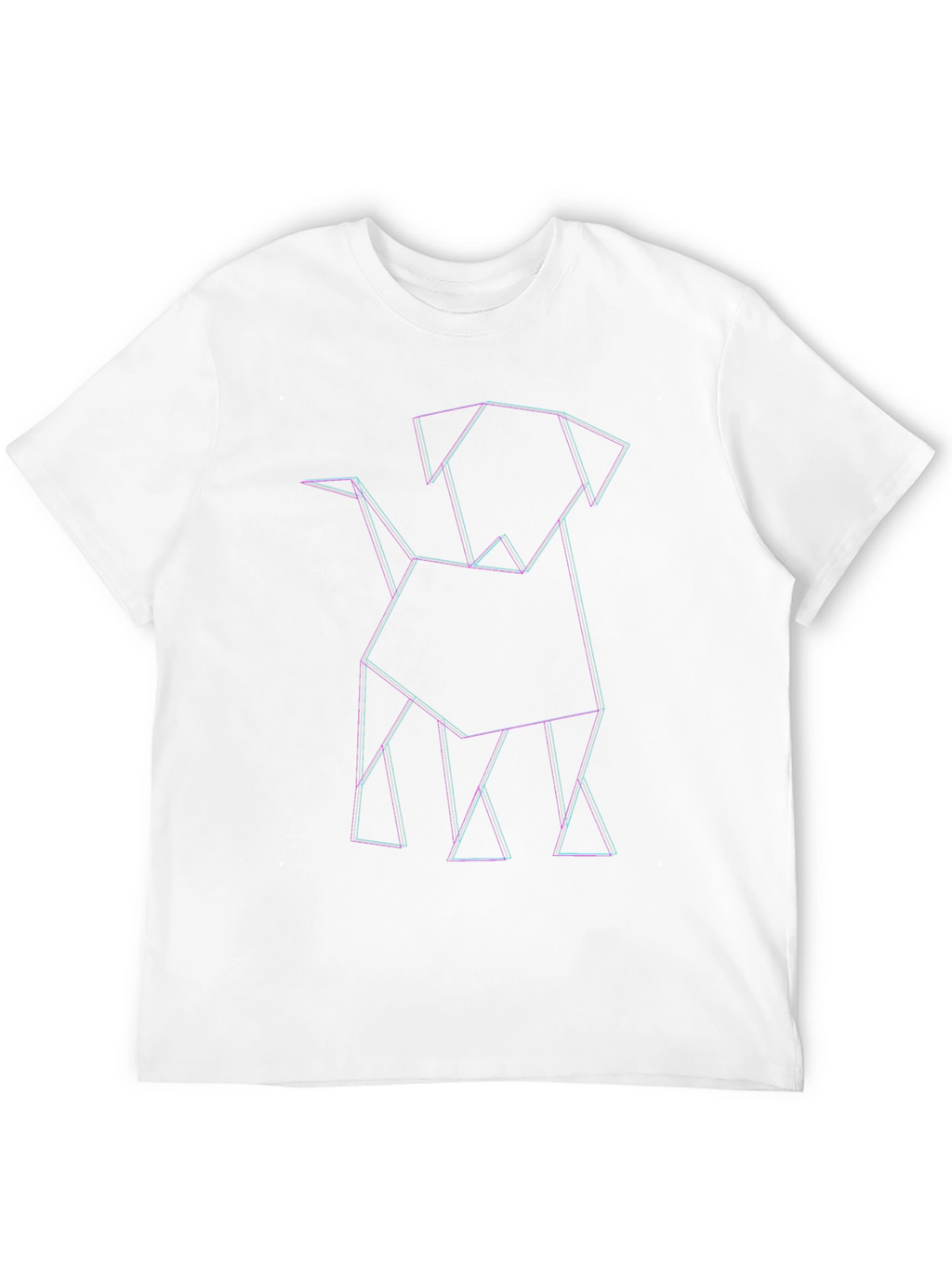 Geometric Dog Graphic Tee - Modern Line Art Design