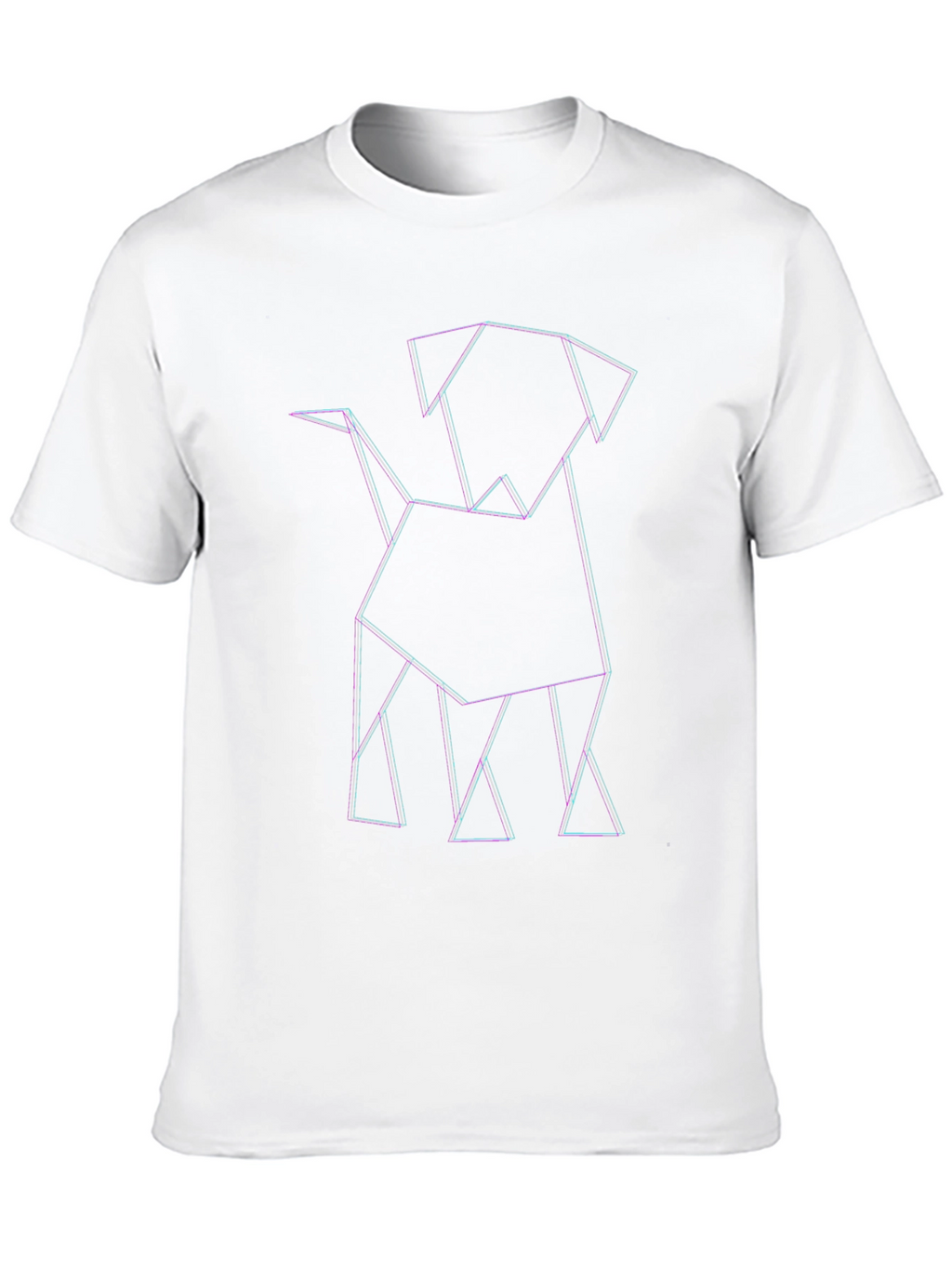 Geometric Dog Graphic Tee - Modern Line Art Design