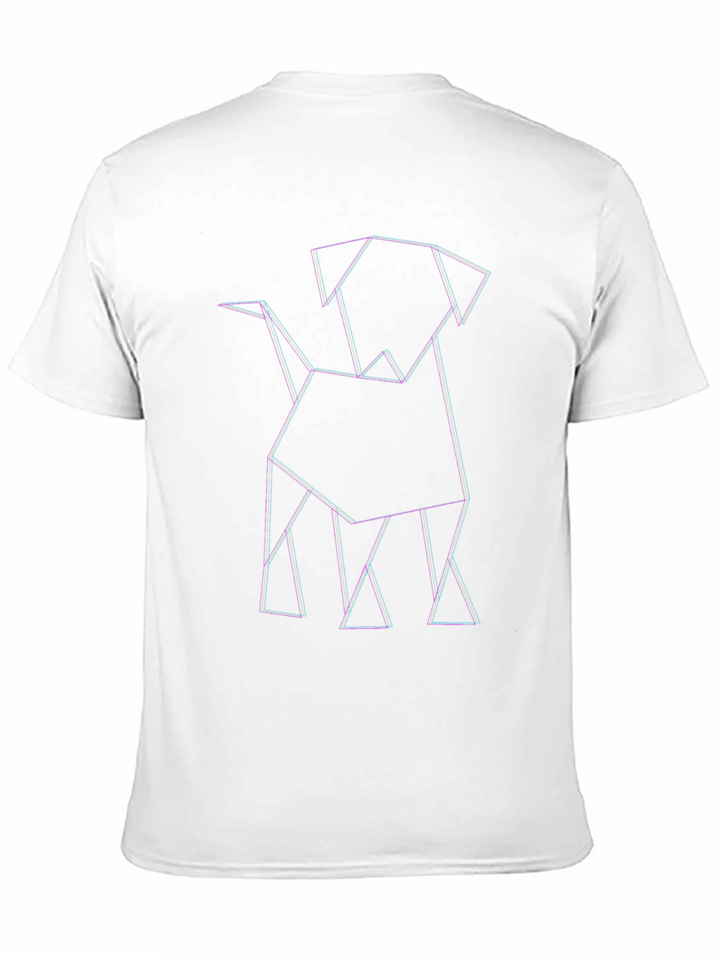 Geometric Dog Graphic Tee - Modern Line Art Design