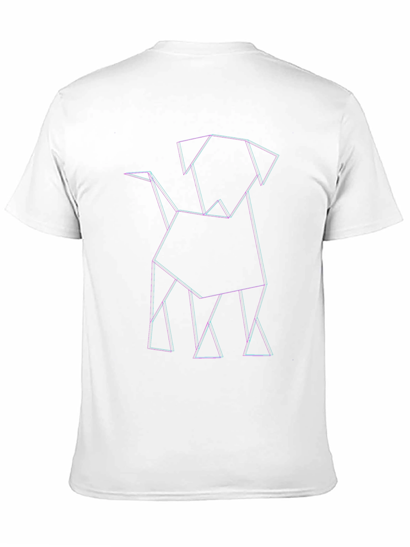 Geometric Dog Graphic Tee - Modern Line Art Design