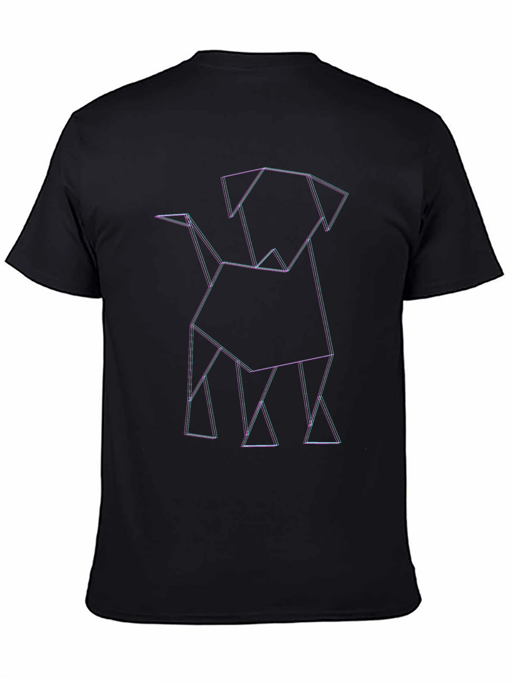 Geometric Dog Graphic Tee - Modern Line Art Design
