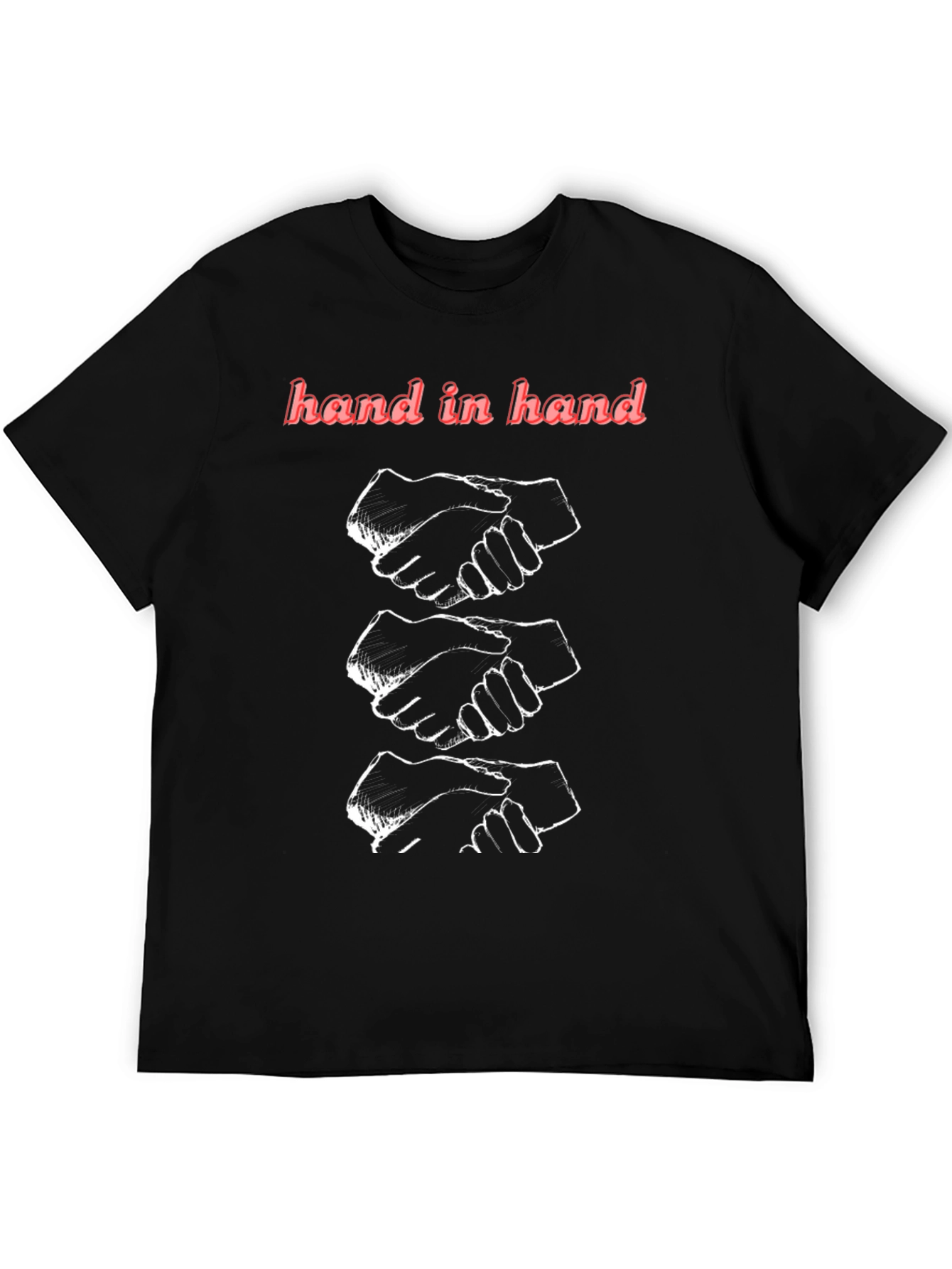 Hand in Hand Graphic Print Black T-Shirt