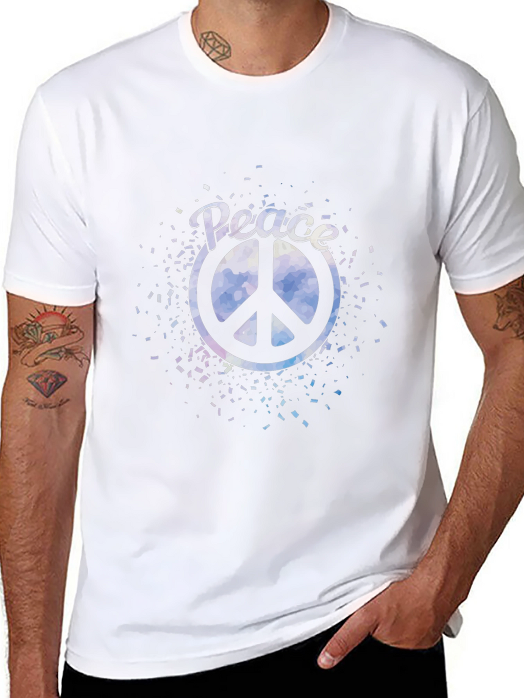 Peace Sign Graphic Black T-Shirt