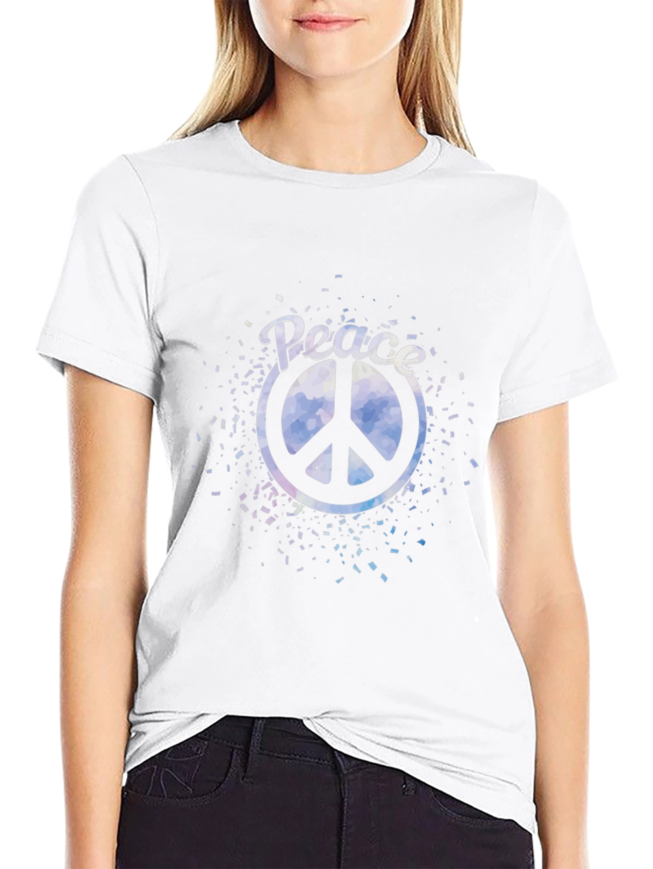 Peace Sign Graphic Black T-Shirt