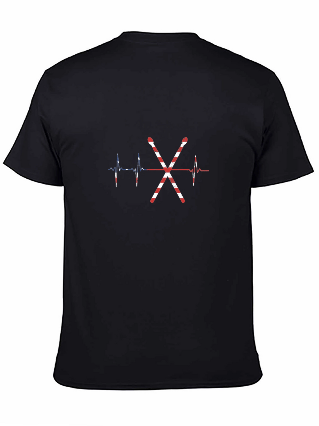 Drum Sticks Heartbeat USA Flag T-Shirt