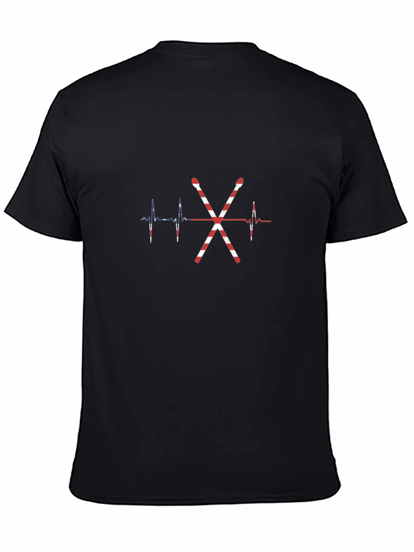 Drum Sticks Heartbeat USA Flag T-Shirt