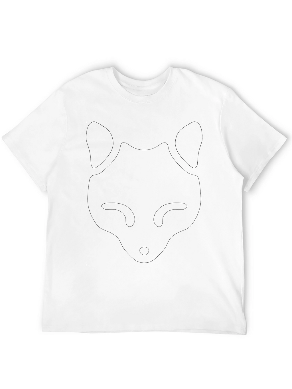 Minimalist Fox Outline Black T-Shirt