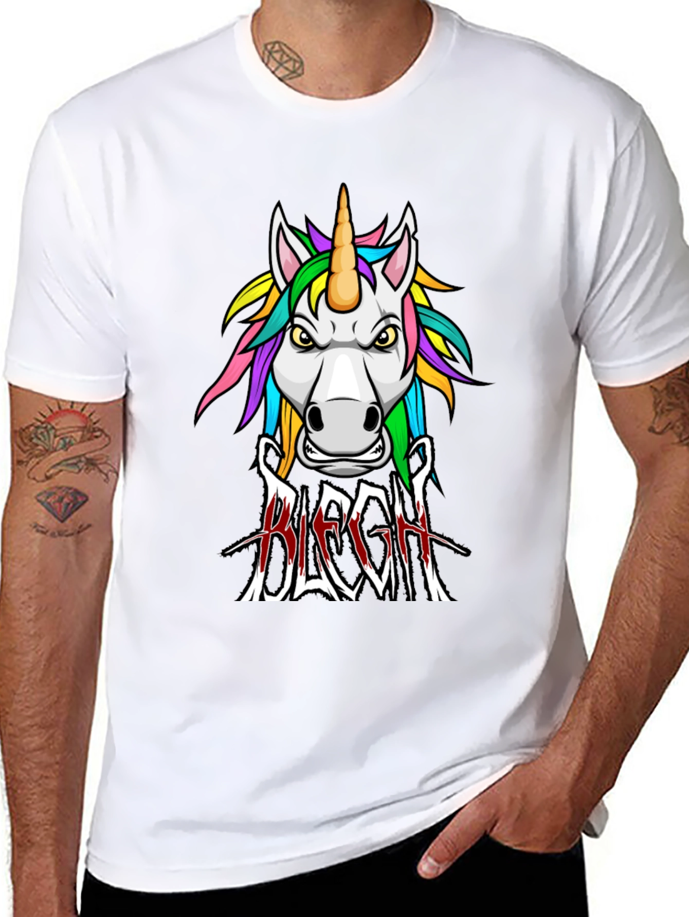 Unicorn BLEGH! Graphic Tee - Black