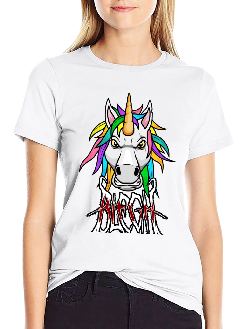 Unicorn BLEGH! Graphic Tee - Black