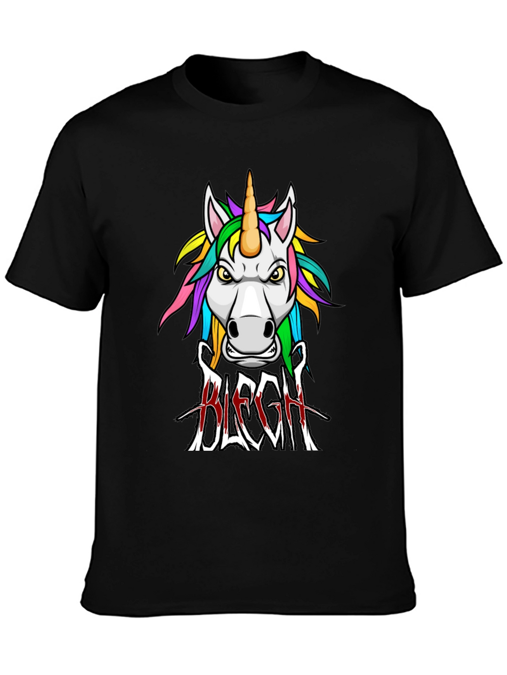 Unicorn BLEGH! Graphic Tee - Black