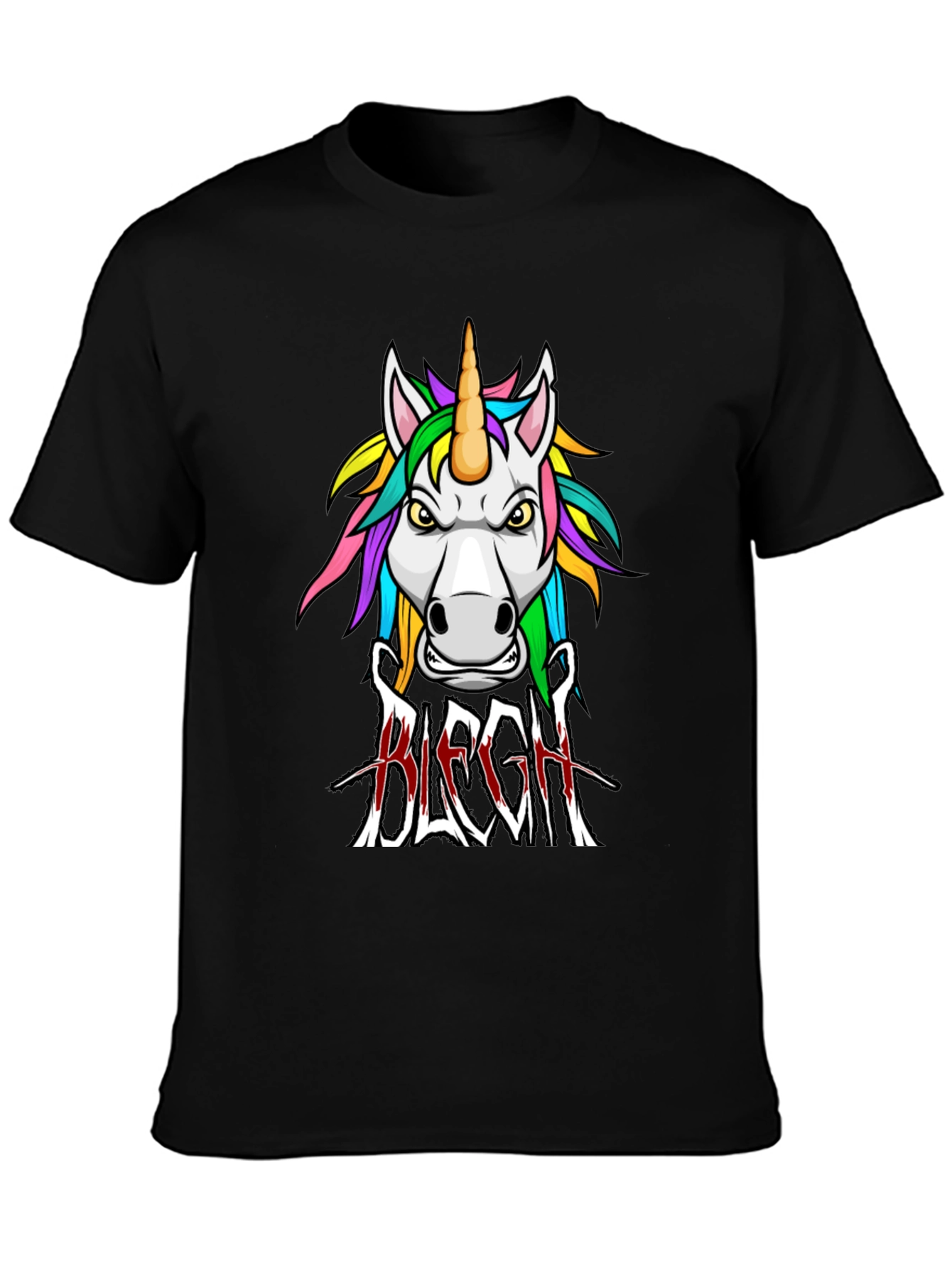 Unicorn BLEGH! Graphic Tee - Black