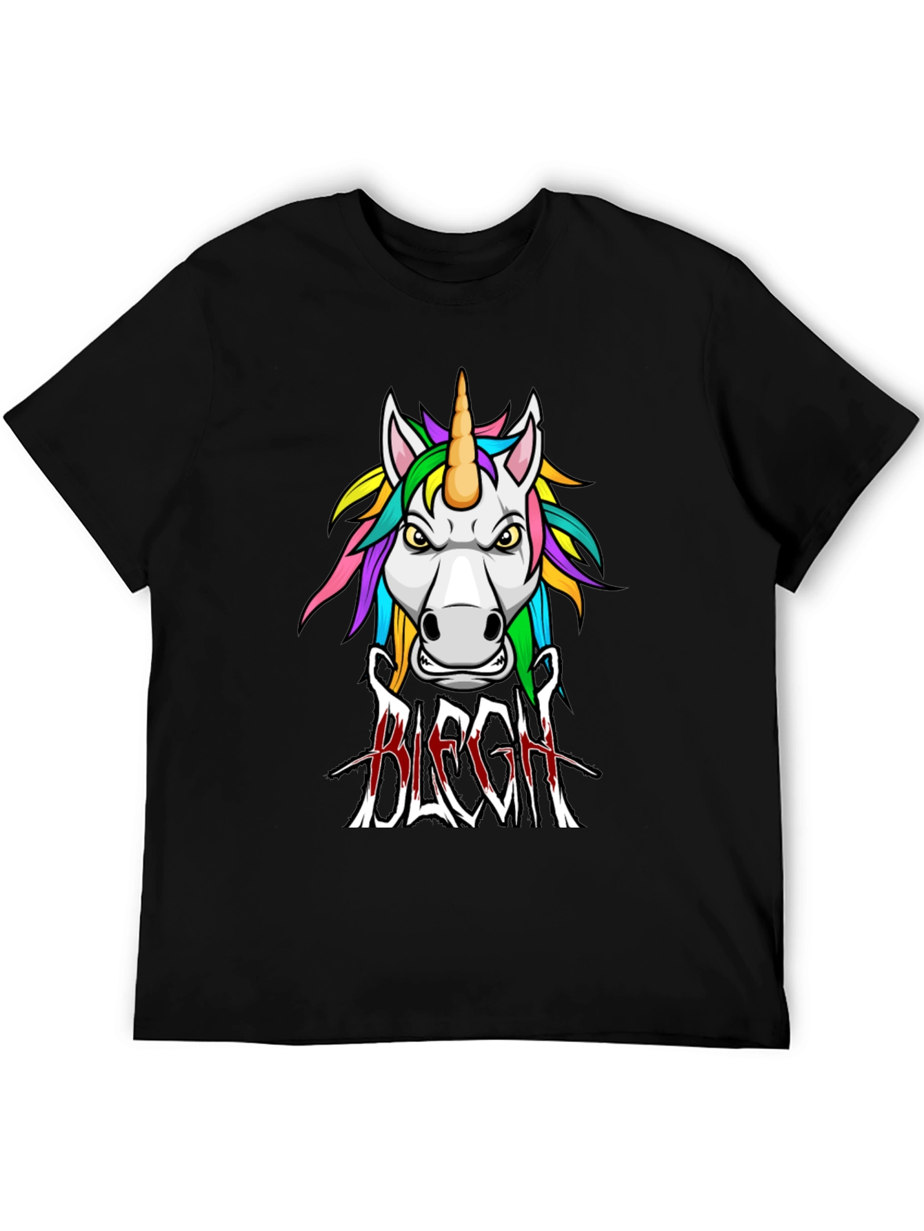 Unicorn BLEGH! Graphic Tee - Black