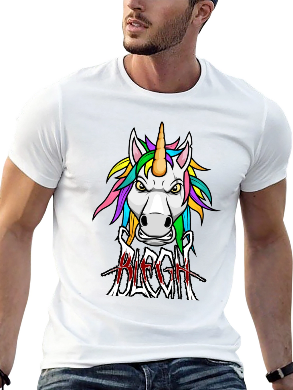 Unicorn BLEGH! Graphic Tee - Black