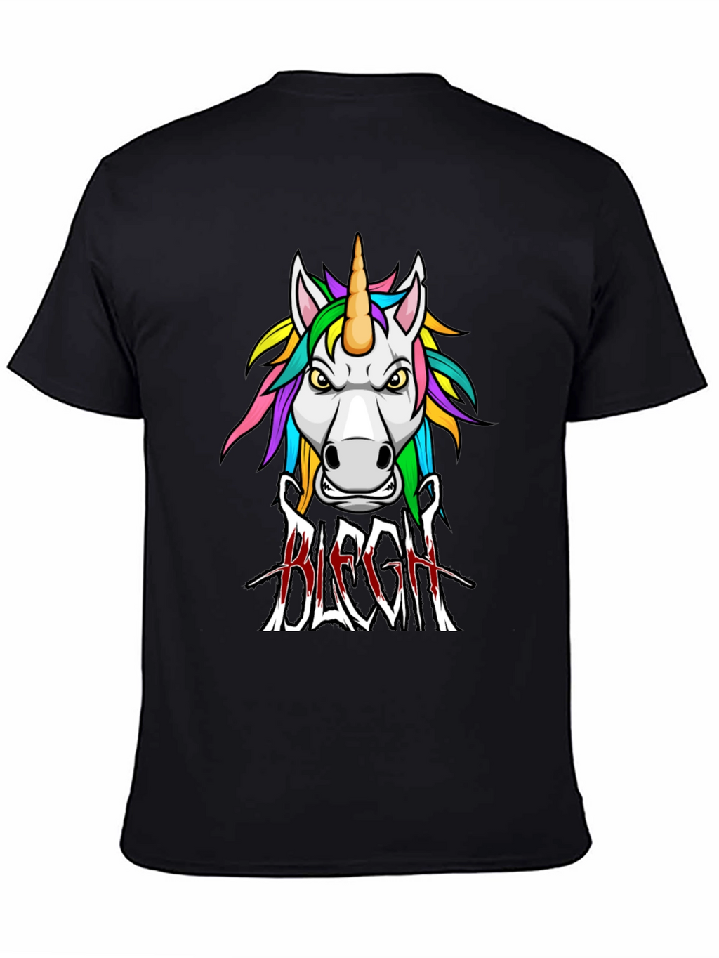 Unicorn BLEGH! Graphic Tee - Black