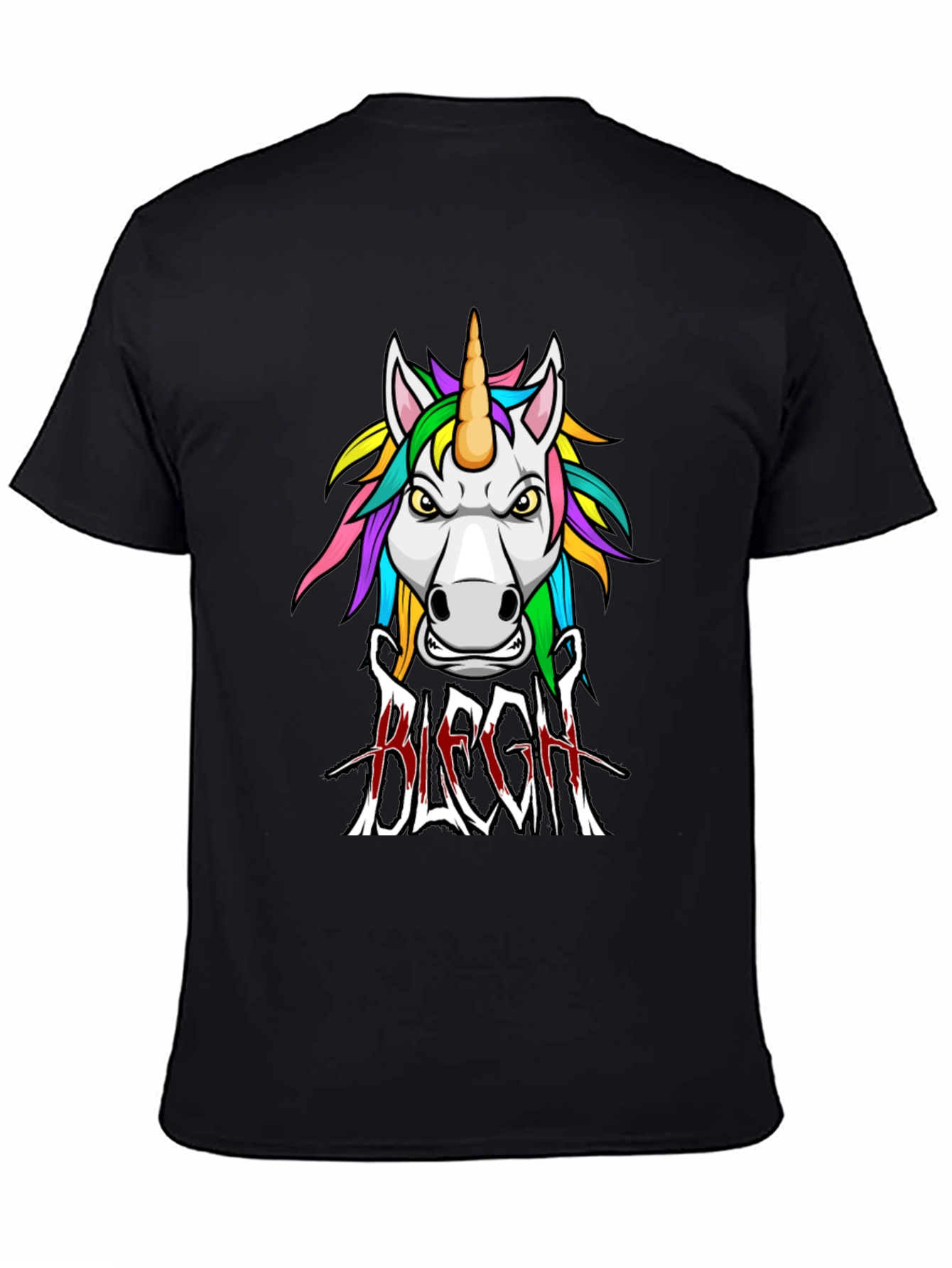 Unicorn BLEGH! Graphic Tee - Black