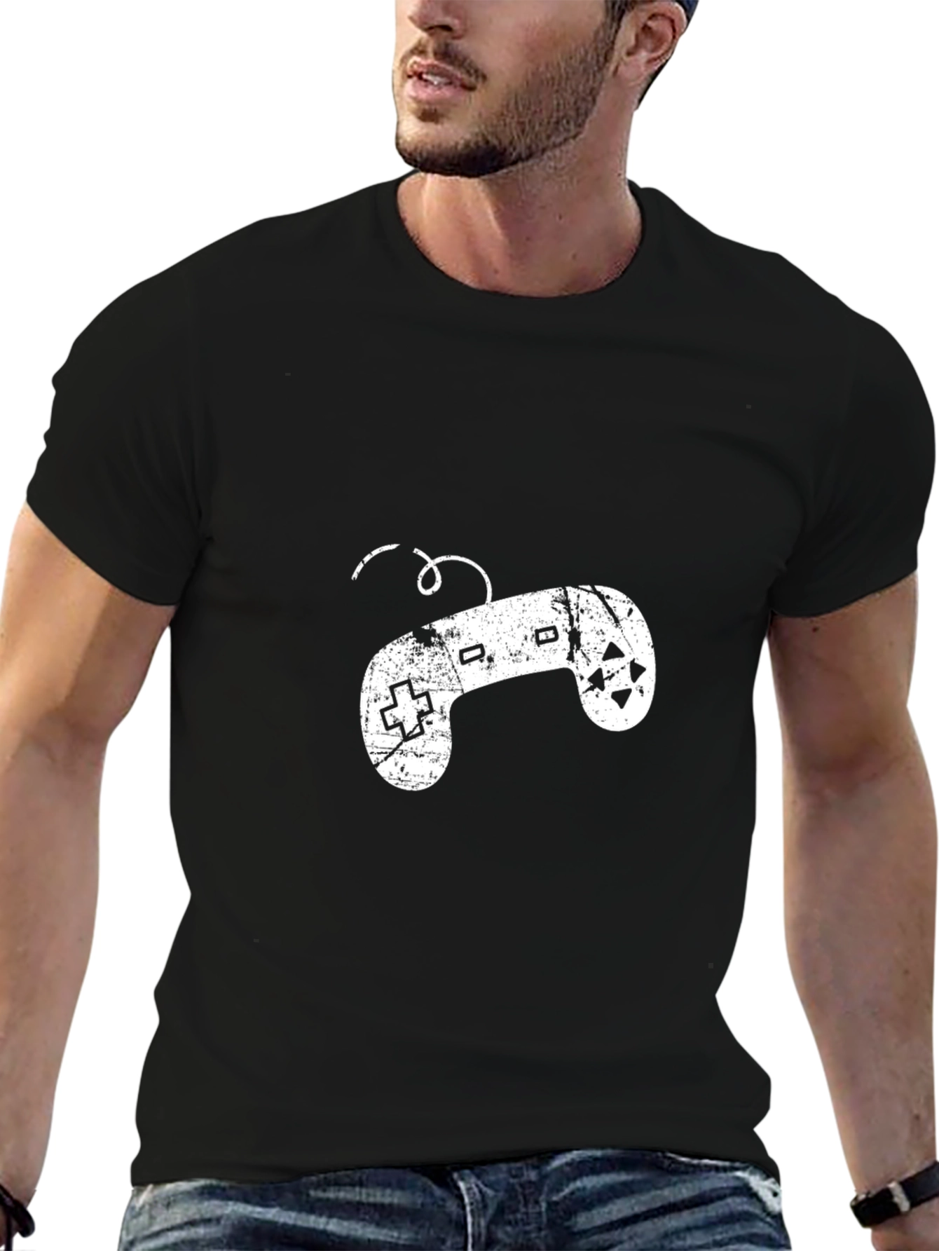 Gaming Controller Graphic T-Shirt - Black Cotton Tee