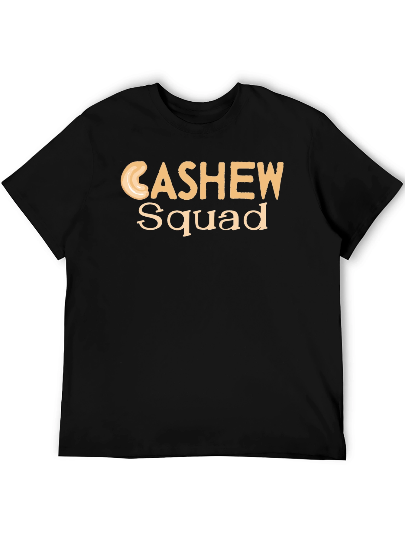 Cashew Squad Graphic Tee - Black Cotton T-Shirt