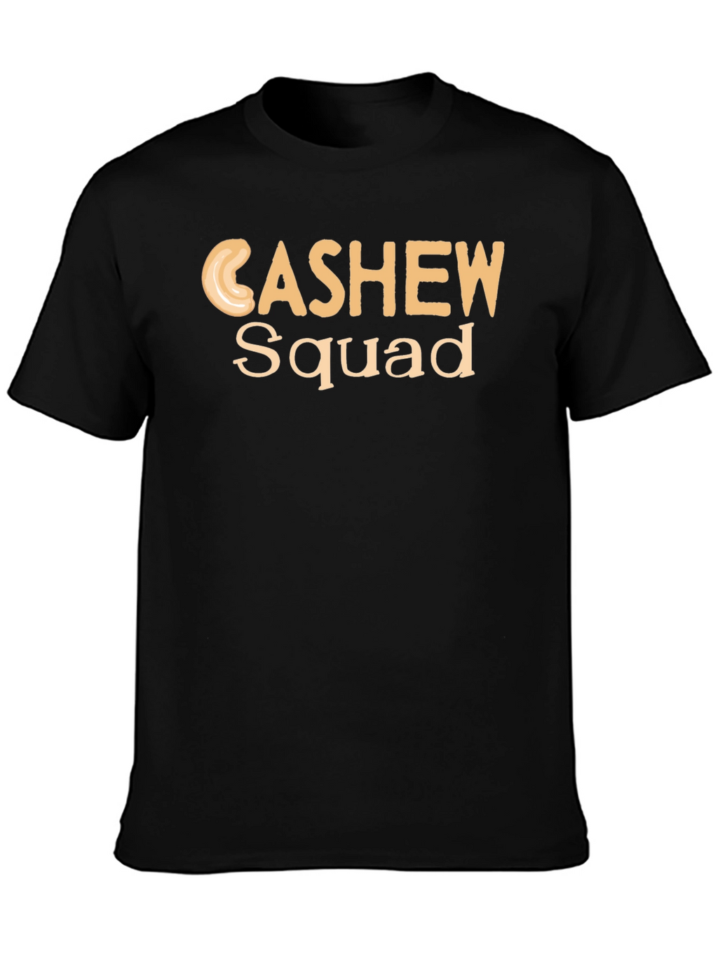 Cashew Squad Graphic Tee - Black Cotton T-Shirt