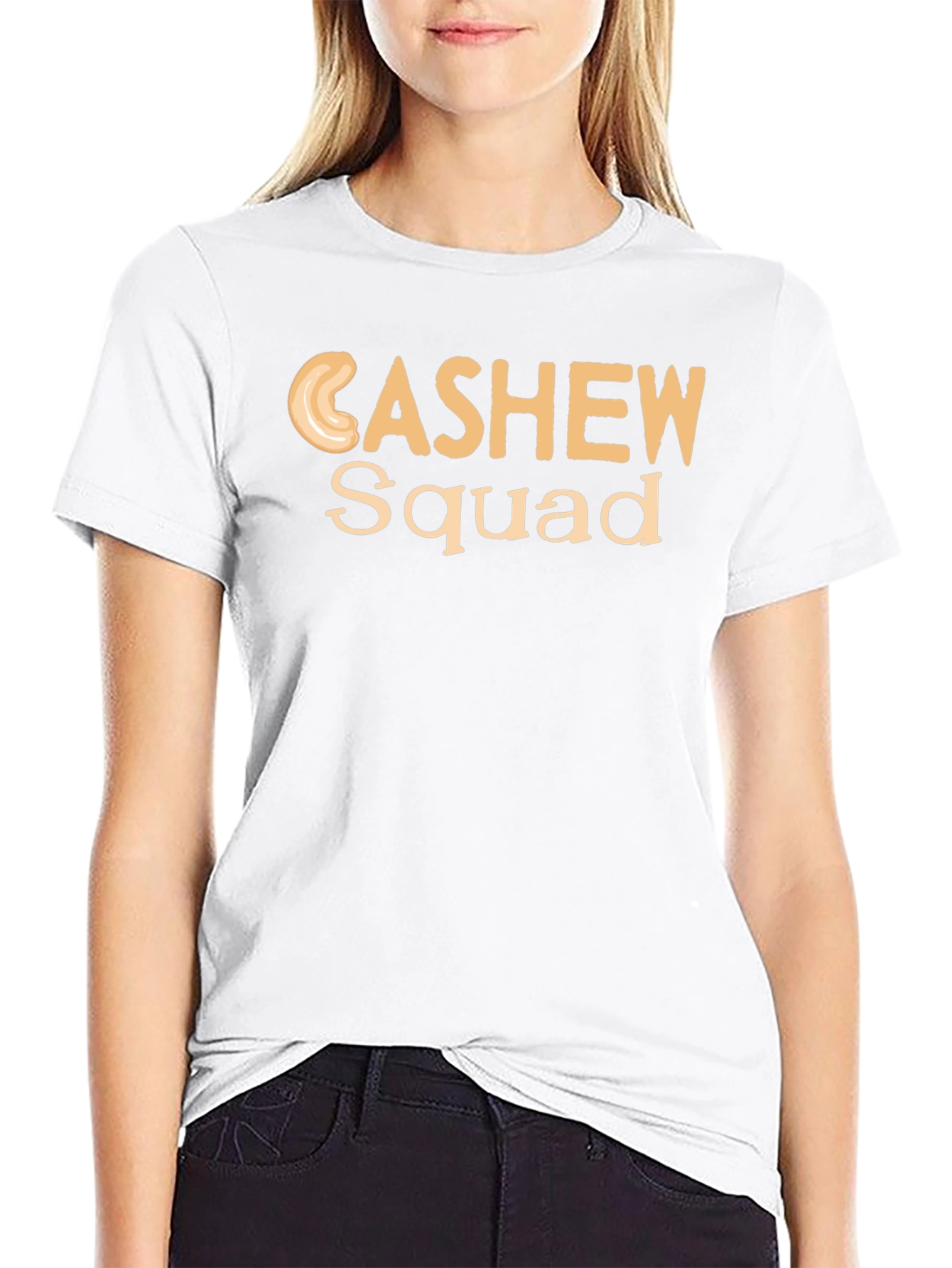 Cashew Squad Graphic Tee - Black Cotton T-Shirt