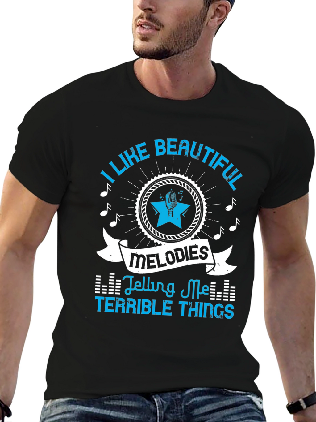 Beautiful Melodies Tee - Black Graphic T-Shirt